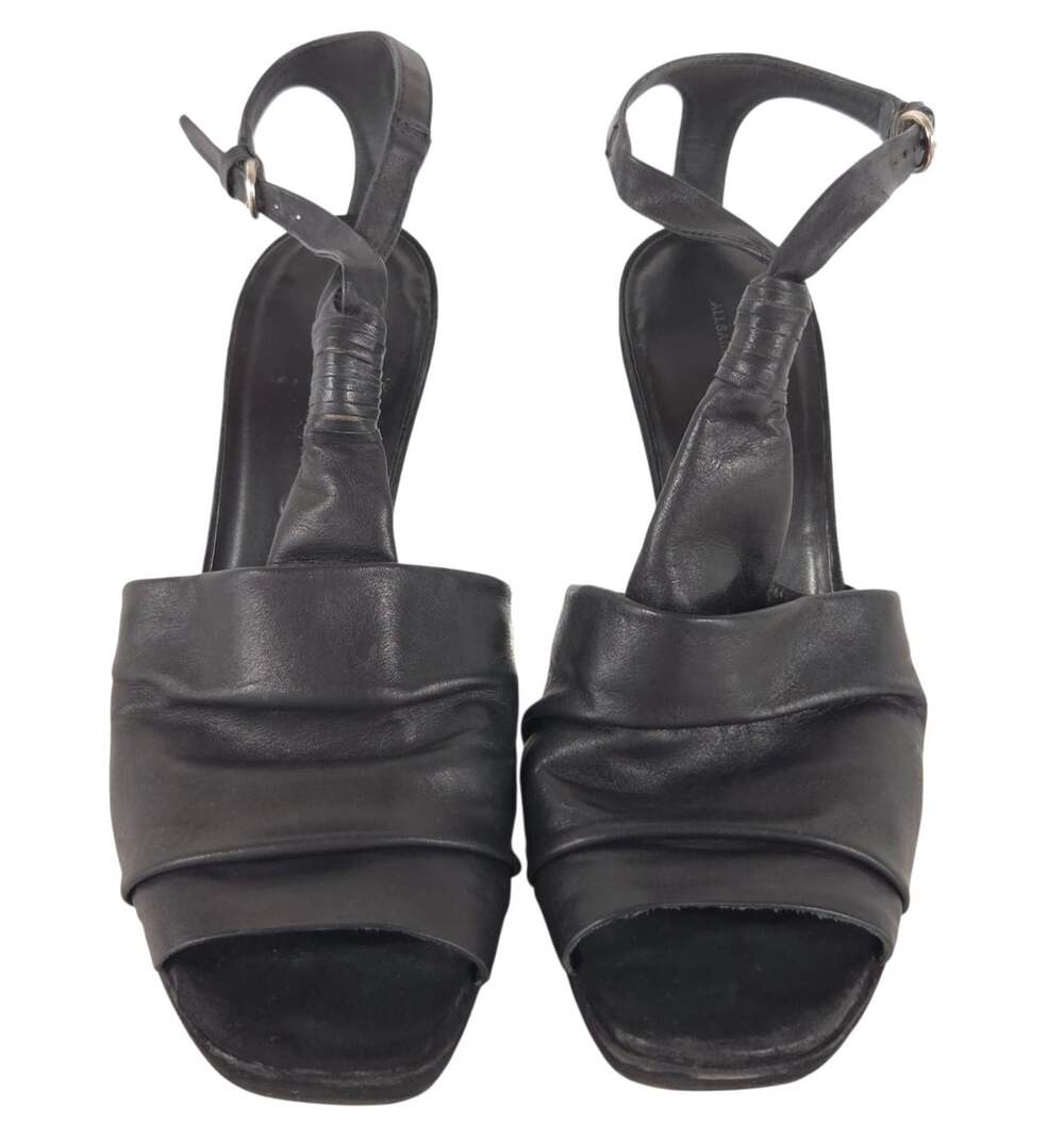 AllSaints Gamma Perspex Sandals US 9 EU 39 Womens Black Wedge Heel $250 - Picture 3 of 9